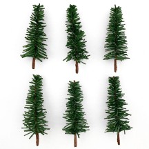 Paper Christmas Trees ~ Set of 6 Small Trees~ 2-3/4" tall 